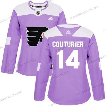 Adidas Naisten Philadelphia Flyers #14 Sean Couturier Violetti Aito Taistelee syöpää vastaan Ommeltu NHL Paita