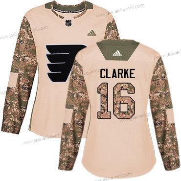 Adidas Naisten Philadelphia Flyers #16 Bobby Clarke Maastokuvio Aito 2017 Veterans Day Ommeltu NHL Paita