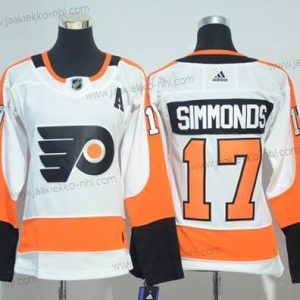 Adidas Naisten Philadelphia Flyers #17 Wayne Simmonds Valkoinen Road Aito Ommeltu NHL Paita