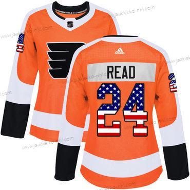 Adidas Naisten Philadelphia Flyers #24 Matt Read Oranssi Kotiottelupaita Aito USA Flag Ommeltu NHL Paita