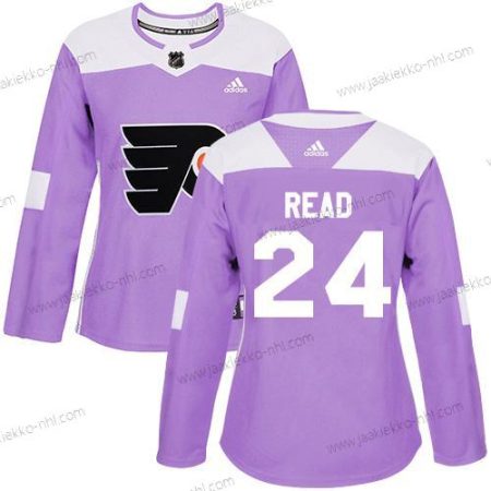 Adidas Naisten Philadelphia Flyers #24 Matt Read Violetti Aito Taistelee syöpää vastaan Ommeltu NHL Paita