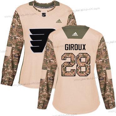 Adidas Naisten Philadelphia Flyers #28 Claude Giroux Maastokuvio Aito 2017 Veterans Day Ommeltu NHL Paita