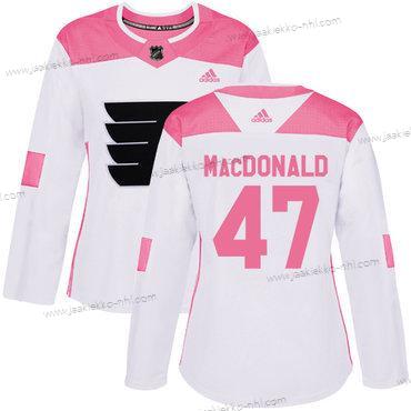 Adidas Naisten Philadelphia Flyers #47 Andrew Macdonald Valkoinen Pinkki Aito Ommeltu NHL Paita