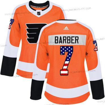 Adidas Naisten Philadelphia Flyers #7 Bill Barber Oranssi Kotiottelupaita Aito USA Flag Ommeltu NHL Paita