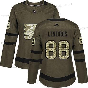 Adidas Naisten Philadelphia Flyers #88 Eric Lindros Vihreä Salute to Service Ommeltu NHL Paita