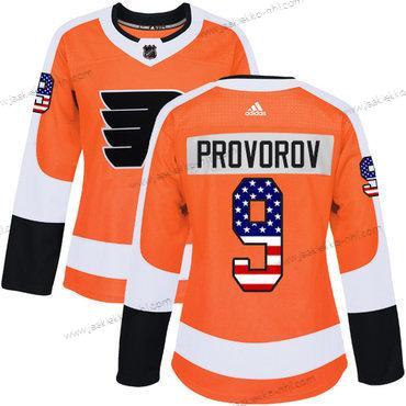 Adidas Naisten Philadelphia Flyers #9 Ivan Provorov Oranssi Kotiottelupaita Aito USA Flag Ommeltu NHL Paita