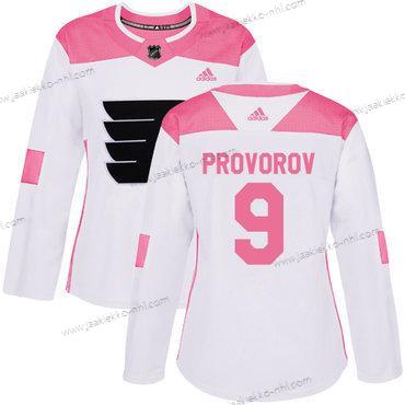 Adidas Naisten Philadelphia Flyers #9 Ivan Provorov Valkoinen Pinkki Aito Ommeltu NHL Paita