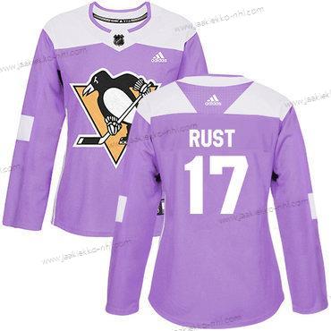 Adidas Naisten Pittsburgh Penguins #17 Bryan Rust Violetti Aito Taistelee syöpää vastaan Ommeltu NHL Paita