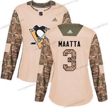 Adidas Naisten Pittsburgh Penguins #3 Olli Maatta Maastokuvio Aito 2017 Veterans Day Ommeltu NHL Paita