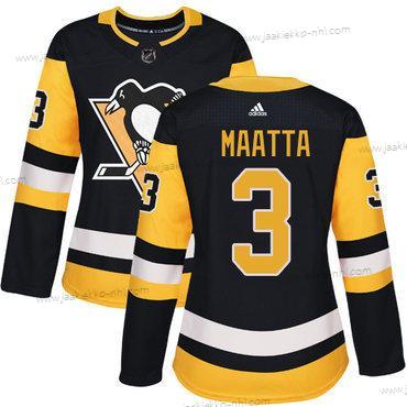 Adidas Naisten Pittsburgh Penguins #3 Olli Maatta Musta Kotiottelupaita Aito Ommeltu NHL Paita