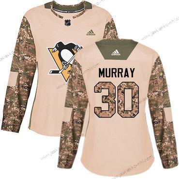 Adidas Naisten Pittsburgh Penguins #30 Matt Murray Maastokuvio Aito 2017 Veterans Day Ommeltu NHL Paita