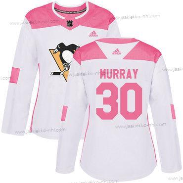 Adidas Naisten Pittsburgh Penguins #30 Matt Murray Valkoinen Pinkki Aito Ommeltu NHL Paita