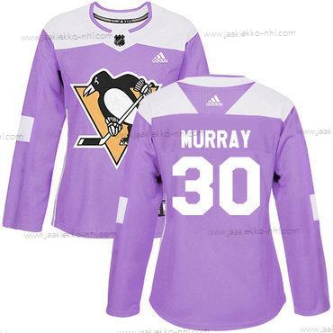 Adidas Naisten Pittsburgh Penguins #30 Matt Murray Violetti Aito Taistelee syöpää vastaan Ommeltu NHL Paita