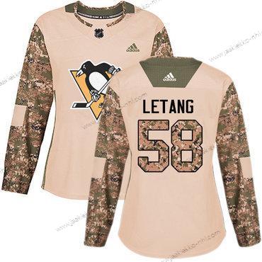 Adidas Naisten Pittsburgh Penguins #58 Kris Letang Maastokuvio Aito 2017 Veterans Day Ommeltu NHL Paita