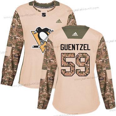 Adidas Naisten Pittsburgh Penguins #59 Jake Guentzel Maastokuvio Aito 2017 Veterans Day Ommeltu NHL Paita