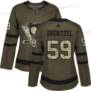 Adidas Naisten Pittsburgh Penguins #59 Jake Guentzel Vihreä Salute to Service Ommeltu NHL Paita