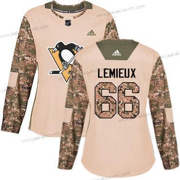 Adidas Naisten Pittsburgh Penguins #66 Mario Lemieux Maastokuvio Aito 2017 Veterans Day Ommeltu NHL Paita