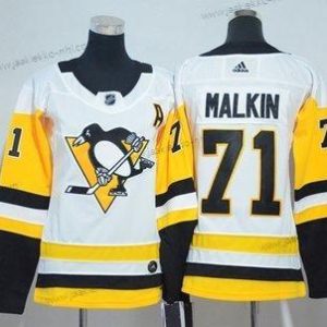 Adidas Naisten Pittsburgh Penguins #71 Evgeni Malkin Valkoinen Road Aito Ommeltu NHL Paita