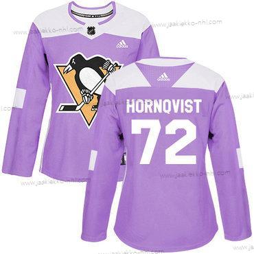 Adidas Naisten Pittsburgh Penguins #72 Patric Hornqvist Violetti Aito Taistelee syöpää vastaan Ommeltu NHL Paita