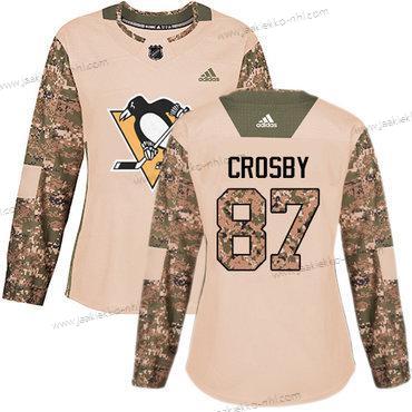 Adidas Naisten Pittsburgh Penguins #87 Sidney Crosby Maastokuvio Aito 2017 Veterans Day Ommeltu NHL Paita