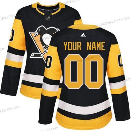 Adidas Naisten Pittsburgh Penguins Mukautettu Aito Musta Kotiottelupaita NHL Paita