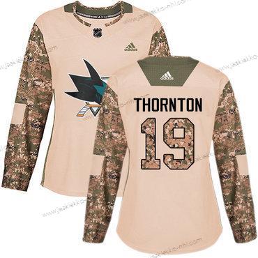 Adidas Naisten San Jose Sharks #19 Joe Thornton Maastokuvio Aito 2017 Veterans Day Ommeltu NHL Paita