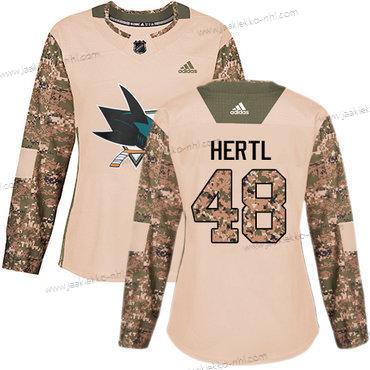 Adidas Naisten San Jose Sharks #48 Tomas Hertl Maastokuvio Aito 2017 Veterans Day Ommeltu NHL Paita