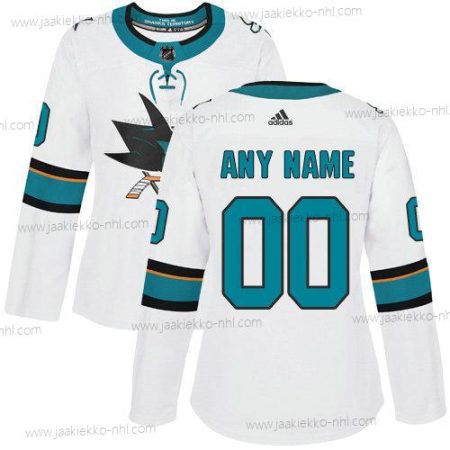 Adidas Naisten San Jose Sharks Mukautettu NHL Aito Valkoinen Paita