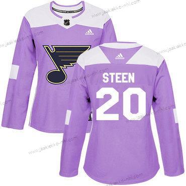 Adidas Naisten St. Louis Blues #20 Alexander Steen Violetti Aito Taistelee syöpää vastaan Ommeltu NHL Paita