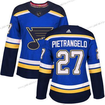 Adidas Naisten St. Louis Blues #27 Alex Pietrangelo Sininen Kotiottelupaita Aito Ommeltu NHL Paita