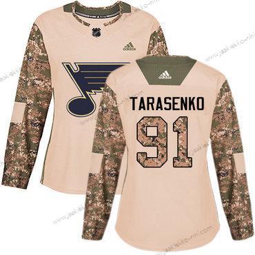 Adidas Naisten St. Louis Blues #91 Vladimir Tarasenko Maastokuvio Aito 2017 Veterans Day Ommeltu NHL Paita