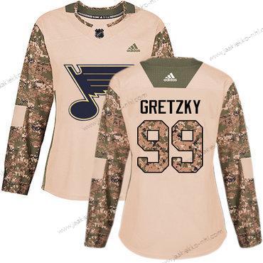 Adidas Naisten St. Louis Blues #99 Wayne Gretzky Maastokuvio Aito 2017 Veterans Day Ommeltu NHL Paita