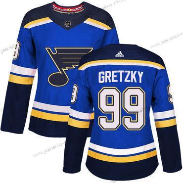 Adidas Naisten St. Louis Blues #99 Wayne Gretzky Sininen Kotiottelupaita Aito Ommeltu NHL Paita