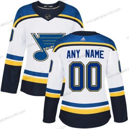 Adidas Naisten St. Louis Blues Mukautettu NHL Aito Valkoinen Paita