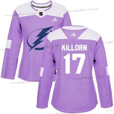 Adidas Naisten Tampa Bay Lightning #17 Alex Killorn Violetti Aito Taistelee syöpää vastaan Ommeltu NHL Paita