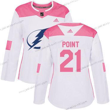 Adidas Naisten Tampa Bay Lightning #21 Brayden Point Valkoinen Pinkki Aito Ommeltu NHL Paita