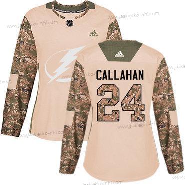 Adidas Naisten Tampa Bay Lightning #24 Ryan Callahan Maastokuvio Aito 2017 Veterans Day Ommeltu NHL Paita