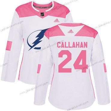 Adidas Naisten Tampa Bay Lightning #24 Ryan Callahan Valkoinen Pinkki Aito Ommeltu NHL Paita