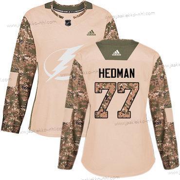 Adidas Naisten Tampa Bay Lightning #77 Victor Hedman Maastokuvio Aito 2017 Veterans Day Ommeltu NHL Paita