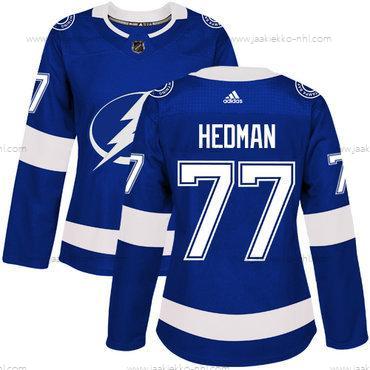 Adidas Naisten Tampa Bay Lightning #77 Victor Hedman Sininen Kotiottelupaita Aito Ommeltu NHL Paita