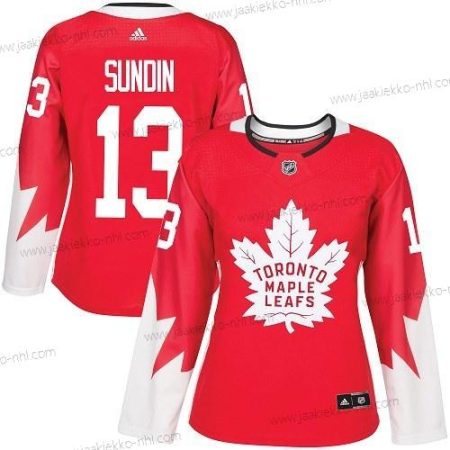 Adidas Naisten Toronto Maple Leafs #13 Mats Sundin Punainen Kanadan maajoukkue Aito Ommeltu NHL Paita