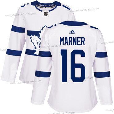 Adidas Naisten Toronto Maple Leafs #16 Mitchell Marner Valkoinen Aito 2018 Stadium Series Ommeltu NHL Paita