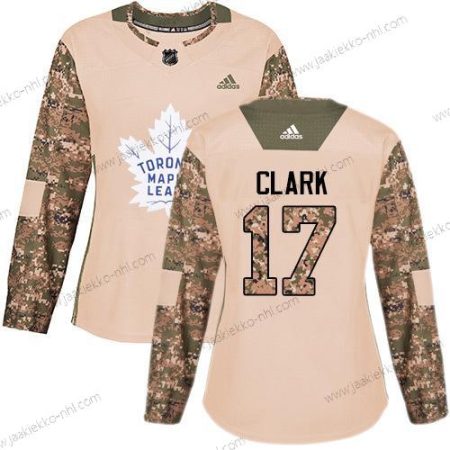 Adidas Naisten Toronto Maple Leafs #17 Wendel Clark Maastokuvio Aito 2017 Veterans Day Ommeltu NHL Paita