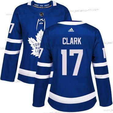 Adidas Naisten Toronto Maple Leafs #17 Wendel Clark Sininen Kotiottelupaita Aito Ommeltu NHL Paita