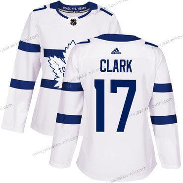 Adidas Naisten Toronto Maple Leafs #17 Wendel Clark Valkoinen Aito 2018 Stadium Series Ommeltu NHL Paita