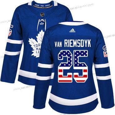 Adidas Naisten Toronto Maple Leafs #25 James Van Riemsdyk Sininen Kotiottelupaita Aito USA Flag Ommeltu NHL Paita