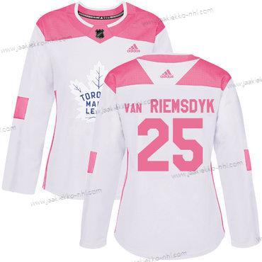 Adidas Naisten Toronto Maple Leafs #25 James Van Riemsdyk Valkoinen Pinkki Aito Ommeltu NHL Paita