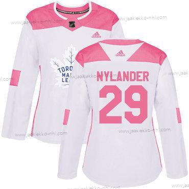 Adidas Naisten Toronto Maple Leafs #29 William Nylander Valkoinen Pinkki Aito Ommeltu NHL Paita