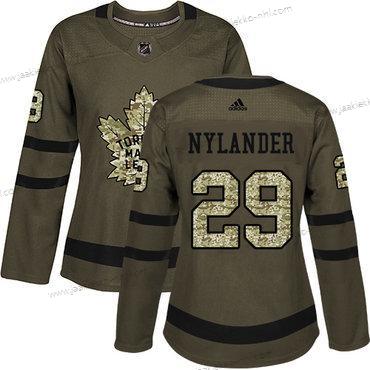 Adidas Naisten Toronto Maple Leafs #29 William Nylander Vihreä Salute to Service Ommeltu NHL Paita