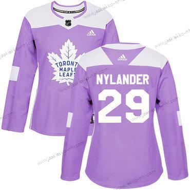 Adidas Naisten Toronto Maple Leafs #29 William Nylander Violetti Aito Taistelee syöpää vastaan Ommeltu NHL Paita